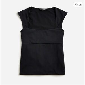 New J. Crew Black Cap Sleeve Blouse